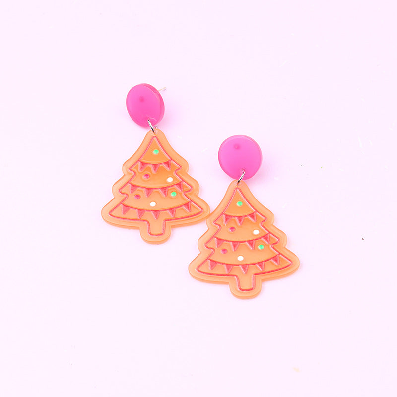 Wholesale Christmas Tree Santa Claus Snowman Acrylic Earrings